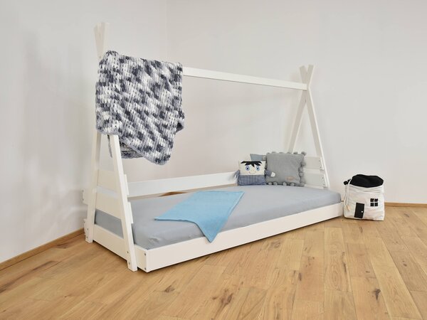 Teepee 2 fehér tömör fa házikó ágy - két méretben Méret: 90x200