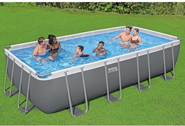 Bestway Power Steel csővázas medence szett, 549 × 274 × 122 cm, homokszűrős, létrával, takaróponyvával (56466)