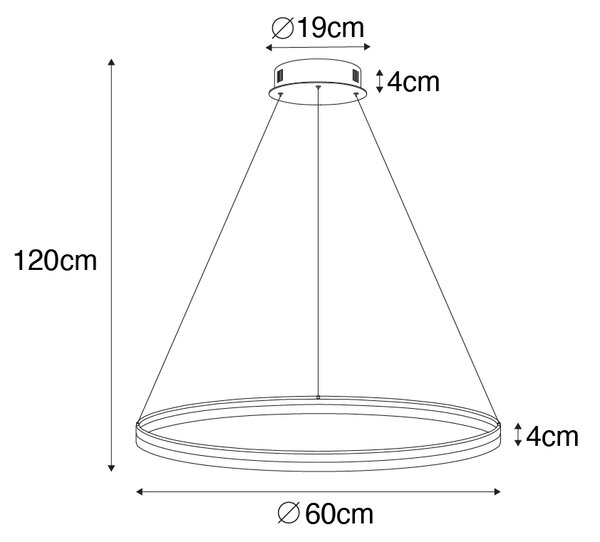 Design lógólámpa fehér 60 cm LED-del, 3 fokozatú fényerő-szabályozóval - Anello