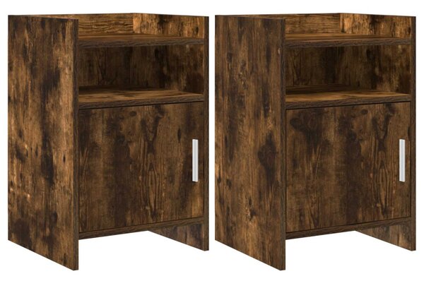 Éjjeliszekrények 2 pcs Füstös Tölgy 40 x 36 x 60 cm Szerelt Fa