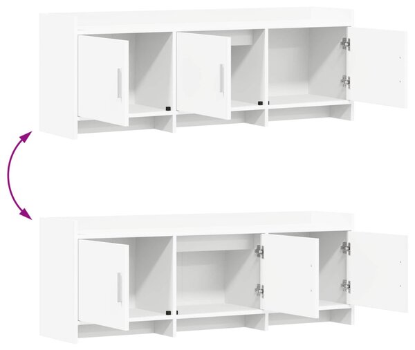 TV szekrény 130 x 33 x 47 cm Fehér Szerelt Fa