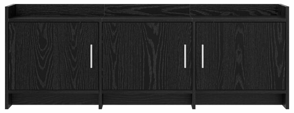 TV szekrény 130 x 33 x 47 cm Fekete Tölgy Szerelt Fa
