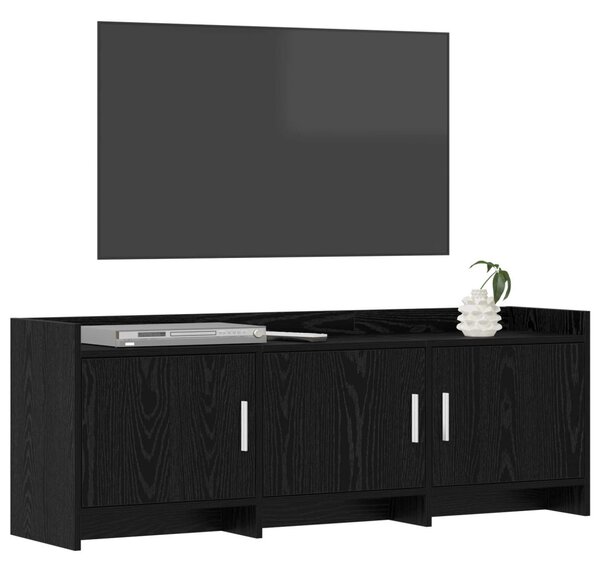 TV szekrény 130 x 33 x 47 cm Fekete Tölgy Szerelt Fa