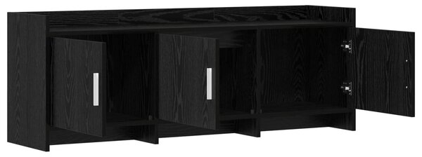 TV szekrény 130 x 33 x 47 cm Fekete Tölgy Szerelt Fa