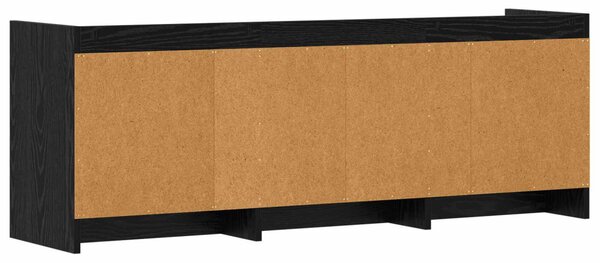 TV szekrény 130 x 33 x 47 cm Fekete Tölgy Szerelt Fa