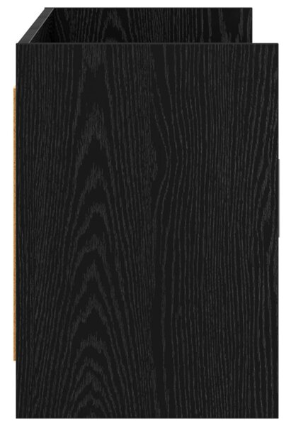 TV szekrény 130 x 33 x 47 cm Fekete Tölgy Szerelt Fa
