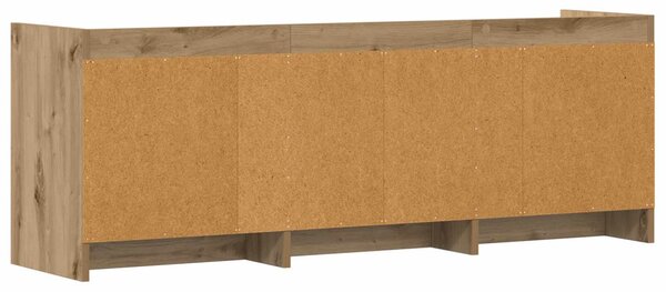 TV szekrény 130 x 33 x 47 cm Kézműves Tölgy Szerelt Fa