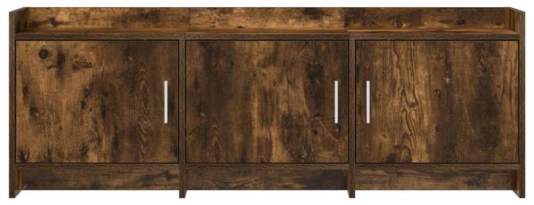 TV szekrény 130 x 33 x 47 cm Füstös Tölgy Szerelt Fa