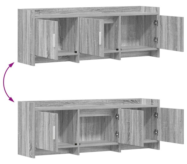 TV szekrény 130 x 33 x 47 cm Szürke Sonoma Szerelt Fa