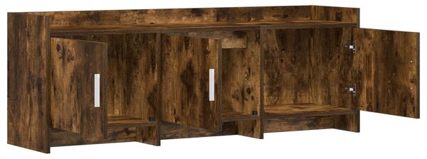 TV szekrény 130 x 33 x 47 cm Füstös Tölgy Szerelt Fa