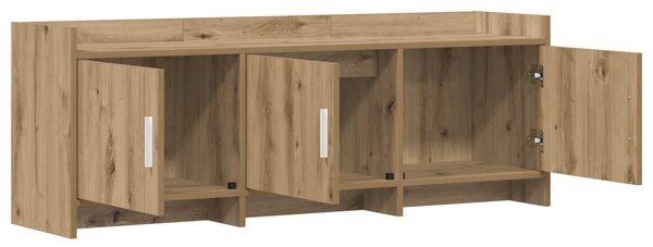 TV szekrény 130 x 33 x 47 cm Kézműves Tölgy Szerelt Fa