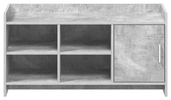Cipőszekrény ajtóval Betonszürke 100 x 39,5 x 51 cm Szerelt Fa