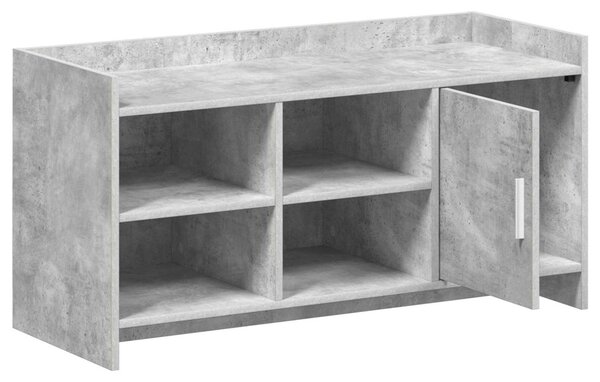 Cipőszekrény ajtóval Betonszürke 100 x 39,5 x 51 cm Szerelt Fa