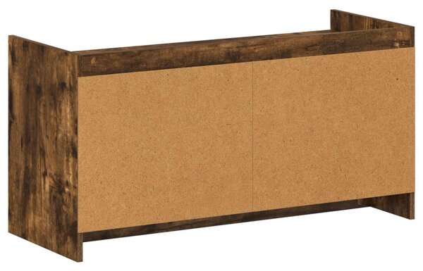 Cipőszekrény ajtóval Füstös Tölgy 100 x 39,5 x 51 cm Szerelt Fa