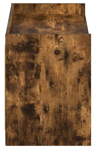 Cipőszekrény ajtóval Füstös Tölgy 100 x 39,5 x 51 cm Szerelt Fa