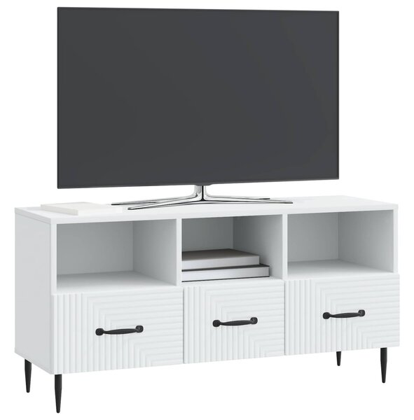 TV szekrény fiókkal Fehér 102 x 34,5 x 50 cm Szerelt Fa