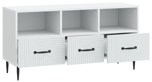 TV szekrény fiókkal Fehér 102 x 34,5 x 50 cm Szerelt Fa