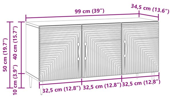TV szekrény Fehér 99 x 34,5 x 50 cm Szerelt Fa
