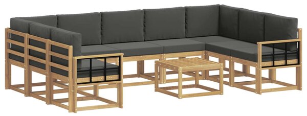 Kültéri kanapé szett 10 pcs Fehér és Antracitszürke