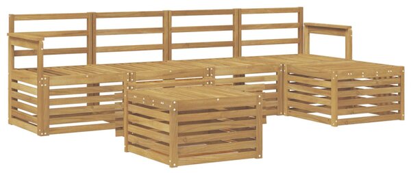 Kültéri kanapé szett 6 pcs Fehér 59 x 59 x 37 cm Tömör Akácfa