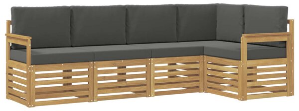 Kültéri kanapé szett 5 pcs Fehér és Antracitszürke