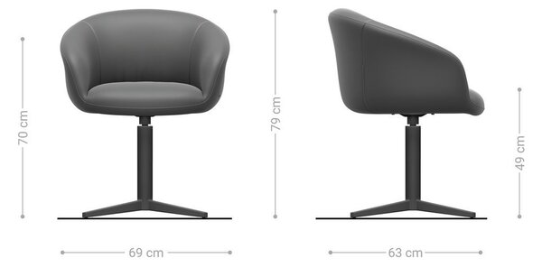 DELIFE Étkezőszék Vinka-Flex karfás mikroszálas ezüstszürke láb kereszttartó titán effekt felület 360° forgatható zsákrugós