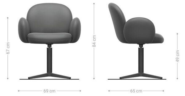 DELIFE Étkezőszék Nube-Flex karfás bouclé ezüstszürke lábkereszt titán effekt felület 360° forgatható zsákrugós