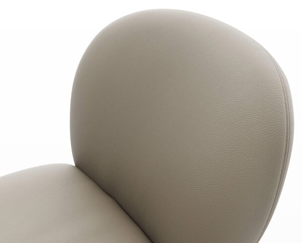 DELIFE Étkezőszék Nube-Flex valódi bőr sötét bézs láb szálcsiszolt titán hatás 360° forgatható zsákrugós matrac