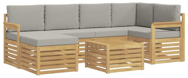 Kültéri kanapé szett 7 pcs Fehér és Világosszürke