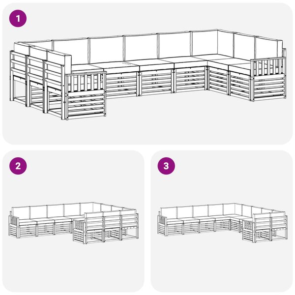 Kültéri kanapé szett 7 pcs Fehér és világosszürke