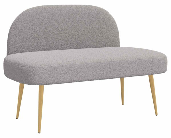 Kárpitozott pad háttámlával Világosszürke 110 x 60 x 76 cm