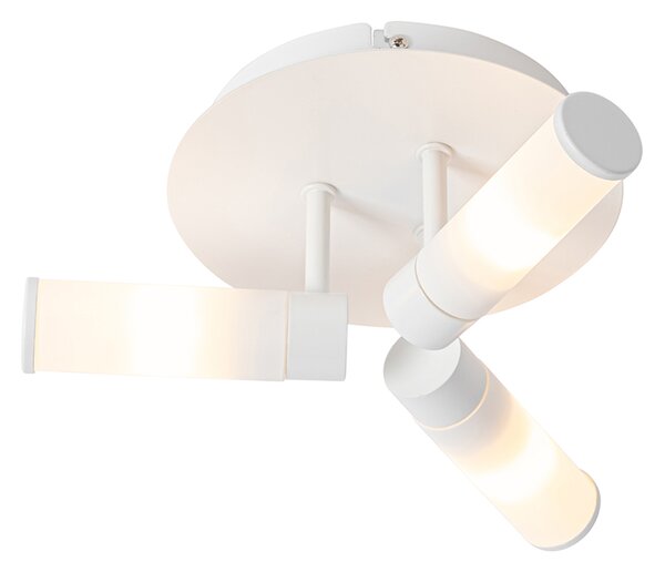 Modern fürdőszobai mennyezeti lámpa fehér 3 fényes IP44 - Kád