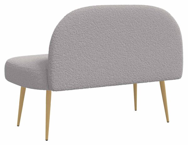 Kárpitozott pad háttámlával Világosszürke 110 x 60 x 76 cm
