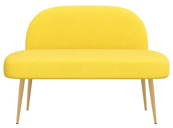 Kárpitozott pad háttámlával Halványsárga 110 x 60 x 76 cm