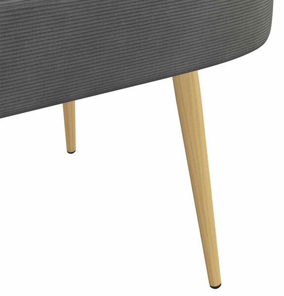 Kárpitozott pad háttámlával Sötétszürke 110 x 60 x 76 cm
