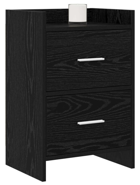 Éjjeliszekrények 2 pcs Fekete Tölgy 40 x 30 x 60 cm Szerelt Fa
