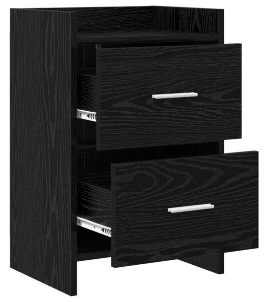 Éjjeliszekrények 2 pcs Fekete Tölgy 40 x 30 x 60 cm Szerelt Fa
