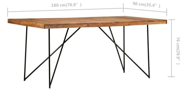 Akácfa Étkezőasztal - Ipari Stílus - 180x90x76 cm