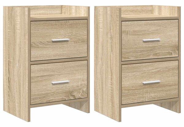Éjjeliszekrények 2 pcs Sonoma Tölgy 40 x 30 x 60 cm Szerelt Fa