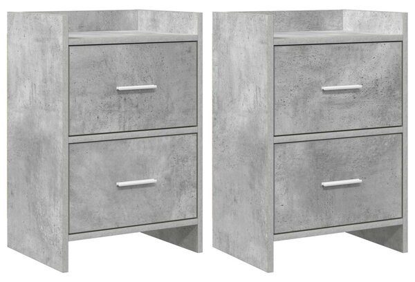 Éjjeliszekrények 2 pcs Betonszürke 40 x 30 x 60 cm Szerelt Fa