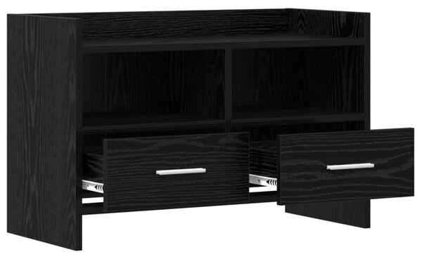 TV szekrény 71,5 x 33 x 47 cm Fekete Tölgy Szerelt Fa