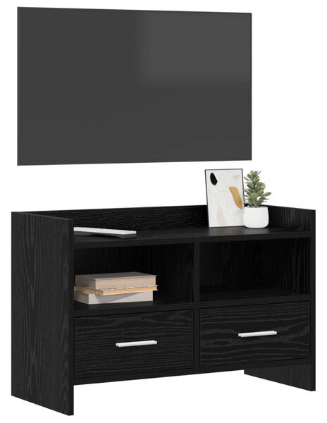 TV szekrény 71,5 x 33 x 47 cm Fekete Tölgy Szerelt Fa