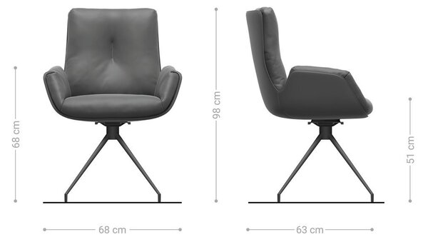 DELIFE Étkezőszék Clea-Flex mikroszálas oliva kereszt láb kúpos fekete 180° forgatható