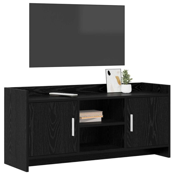 TV szekrény 102 x 33 x 47 cm Fekete Tölgy Szerelt Fa