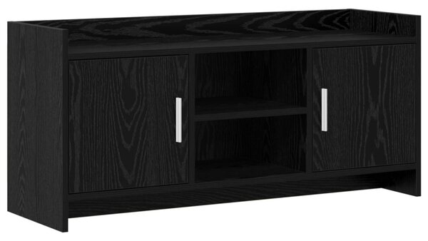 TV szekrény 102 x 33 x 47 cm Fekete Tölgy Szerelt Fa