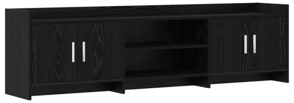 TV szekrény 168 x 33 x 47 cm Fekete Tölgy Szerelt Fa