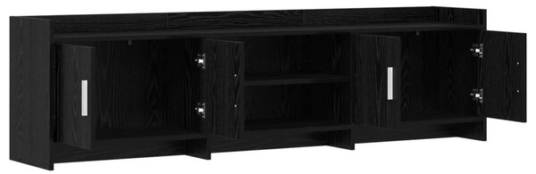 TV szekrény 168 x 33 x 47 cm Fekete Tölgy Szerelt Fa