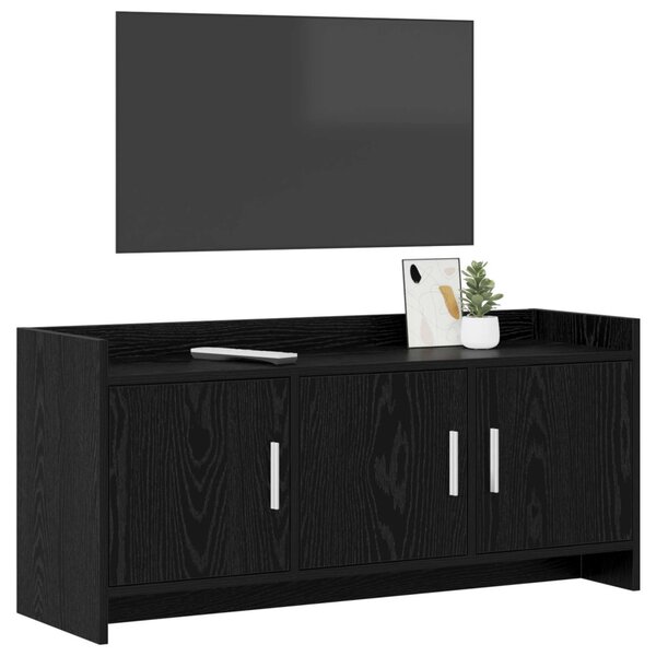 TV szekrény 102 x 33 x 47 cm Fekete Tölgy Szerelt Fa