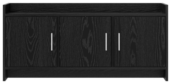 TV szekrény 102 x 33 x 47 cm Fekete Tölgy Szerelt Fa