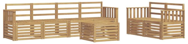 Kültéri kanapé szett 7 pcs Fehér Tömör Akácfa